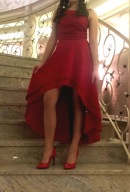 Elegancka Czerwona Asymetryczna Sukienka rozm.S