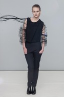 Czarna kurtka - artwear, projekt autorski