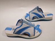 Buty Klapki dziewczęce Niebieskie Profilowane 35