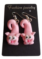 KOLCZYKI Z MODELINY KOTY RÓŻOWE NA ŚWIĘTA PINK CAT