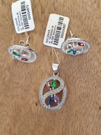 kolczyki + zawieszka *srebro cyrkoniami * NOWE
