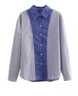 Koszula w kratkę patchwork s okazja modna