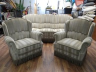 ZESTAW STYLOWY SOFA 3-KA + 2 FOTELE - USZAKI