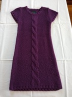 Tchibo Sukienka dzianinowa ciemnofioletowa 134-140