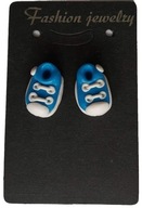 KOLCZYKI Z MODELINY TRAMPKI CONVERSE BLUE SZTYFTY