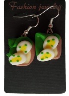 KOLCZYKI Z MODELINY KANAPKI SANDWICH Z JAJKIEM EGG