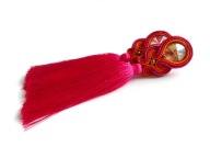 RÓŻOWE KOLCZYKI SUTASZ CHWOST fuksja 100% handmade