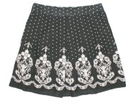 Cudna SPÓDNICA_GEORGE czarna kwiaty hafty NOWA 100% bawełna_46