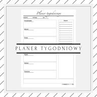 planer tygodniowy do wydruku PDF kalendarz planner