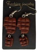 KOLCZYKI Z MODELINY FIMO CZEKOLADA WEDLE CHOCOLATE