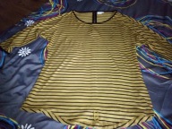 Musztardowa bluzka tunika w paski roz 42-44