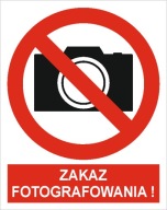 Naklejka PIKTOGRAM BHP, zakaz fotografowania