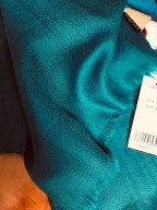 wiosenny szalik wełna,Zalando morski,ziolono-nieb.