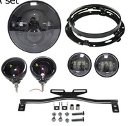 Reflektor LED 7" + lightbar zestaw Black