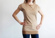Bluzka bluzeczka krótki rękaw w paski XS-S