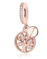 rose gold PANDORY Drzewo Genealogiczne CHARMS