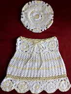 Szydełkowy komplet spódnica beret Rozmiar; 34/36