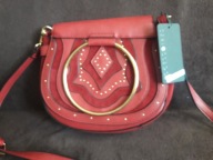 Torebka bordowa ze złotą ozdobą New Yorker