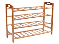 SZAFKA NA BUTY BAMBUSOWA 4 PÓŁKI REGAŁ STOJAK ORGANIZER PRZEDPOKÓJ DO DOMU