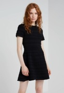 KOOPLES CZARNA SUKIENKA DZIANINOWA FALBANKI 34 XS
