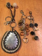 KOMPLET BRELOKÓW BRELOCZKI KORALE FASETKI 3 SZT