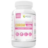 Chrom 200 mcg Wish 120 Kapsułek Wegańskie Kontrola Wagi Metabolizm Cukru