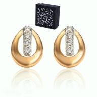 Złote Kolczyki Krysz. Swarovski Infallible PUDEŁKO na prezent
