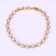 Markowa Złota Bransoletka z Krysz. Swarovski PUDEŁKO pozłacana na prezent