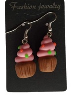 KOLCZYKI Z MODELINY BABECZKI BITA ŚMIETANA POSYPKA