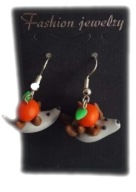 KOLCZYKI Z MODELINY FIMO JEŻ Z JABŁKIEM JEŻE JEŻYK