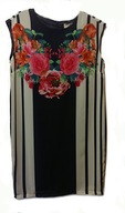 TOVA unikatowa sukienka/tunika_kwiaty_ pasy_EU: 40