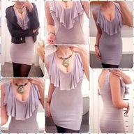 Bandażowa sukienka z falbaną roz. XS/S