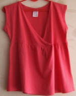 Tunika bez rękawów czerwona dekolt kopertowy 40 Icon Design