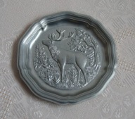 Sygnowany talerzyk z cyny - Quist (Zinn)