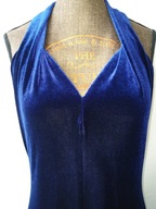 Sukienka granatowa "aksamitna" maxi -M