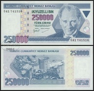 BNB - TURCJA 250000 Lirasi 1998 G41 # P211 # UNC