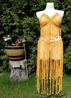 Sukienka tunika makrama letnia plażowa na festiwal sesja zdjęciowa