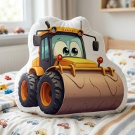 Poduszka kształtka, walec 40cm pojazd dla małego chłopca, maszyna budowlana