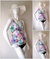 Tankini Bikini 38B M 75 B C kwiaty strój kąpielowy kostium printy