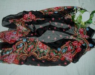 Pareo narzutka plażowa chusta na plażę kwiaty 100 x 200 cm #109KR