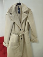 Kożuch płaszcz damski beżowy M/L eko Italy Promo % !!!