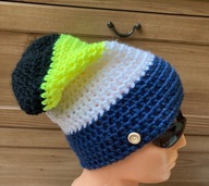 Czapka smerfetka szydełkowa