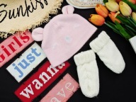 Primark zimowy komplecik czapka + rękawiczki 56/68