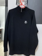 X Sweter Gleneagles golf rozsuwany czerń wełna 96% XL
