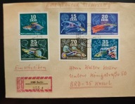 !! ZWIERZĘTA RYBY - NIEMCY DDR 1977 - KOPERTA - LIST POLECONY - STAN BDB !!