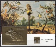 **822 GUJANA BL.383 = 50E - PIES, ROK PSA - ZŁOTA FOLIA