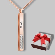 Podłużny naszyjnik (wisiorek 3D) - grawer gratis - napis - prezent