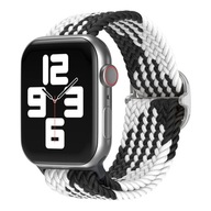 PASEK PLECIONY NYLON DO APPLE WATCH 42/44/45 MM CZARNO/BIAŁY ZAMIENNIK