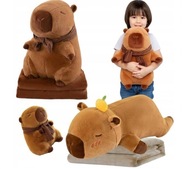 MASKOTKA KAPIBARA Z SZALIKIEM 40 CM BRĄZOWA – KOC PRZYTULANKA PREZENT