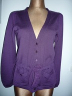 NOWY SWETER kardigan FIOLET 100% WOOL 40 42